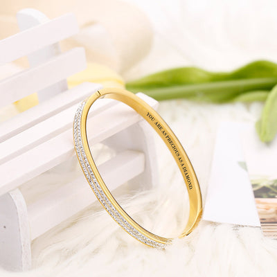 To My Daughter "YOU  ARE AS PRECIOUS AS A DIAMOND." Full Diamond Bracelet