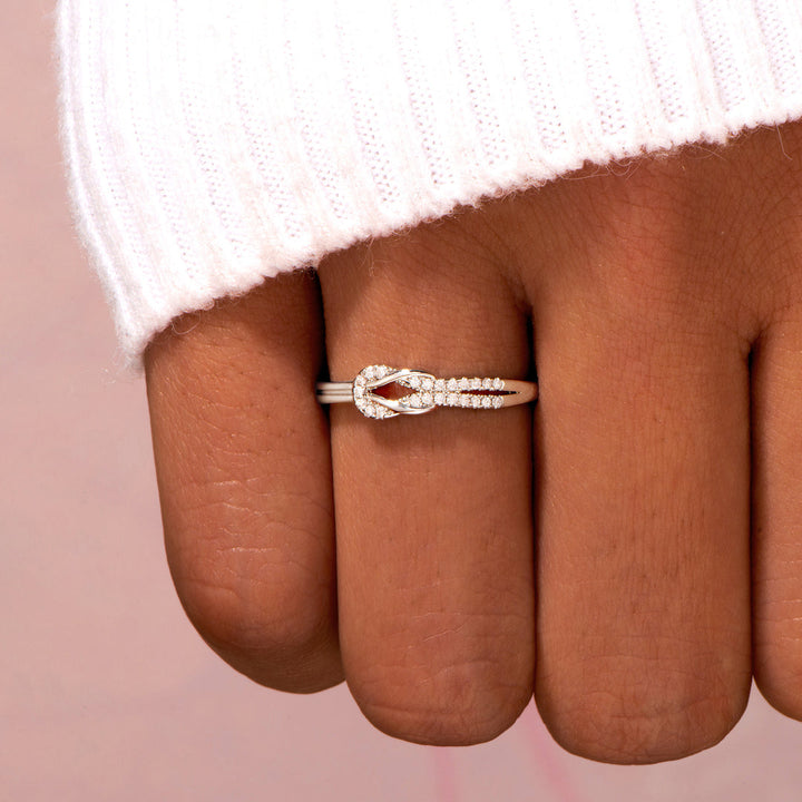 "MOTHER DAUGHTER BOND" Knot Ring