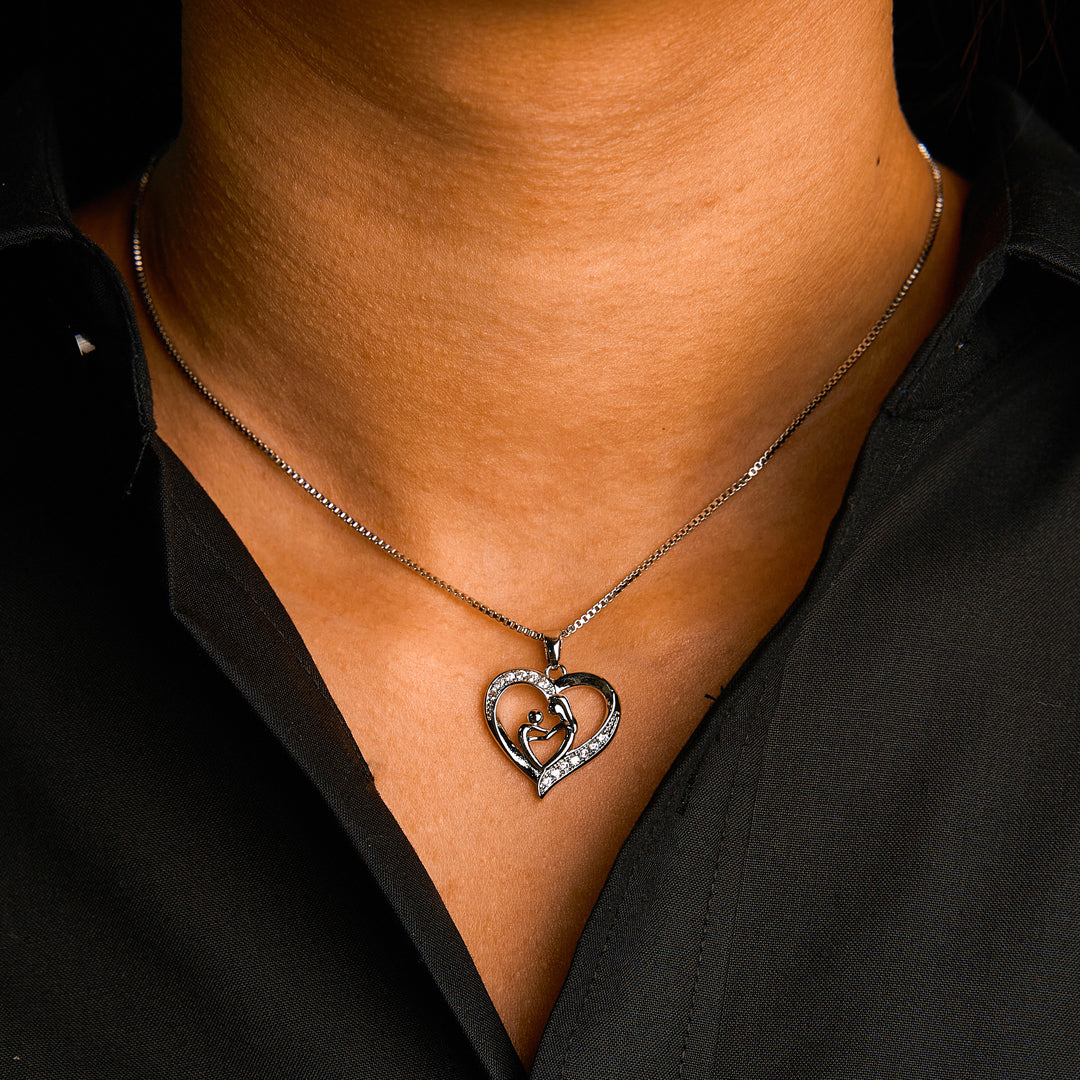 "The love between a grandmother and granddaughter is forever" Face to Face Necklace