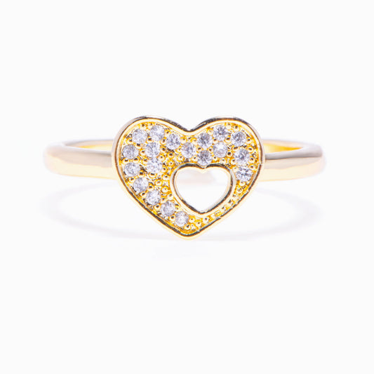 To My Granddaughter "You will never outgrow my heart" Double Heart Ring