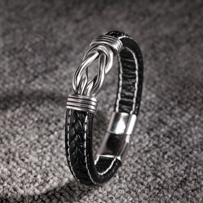To My Grandson "Never forget that you will always be in my heart" Leather Braided Bracelet