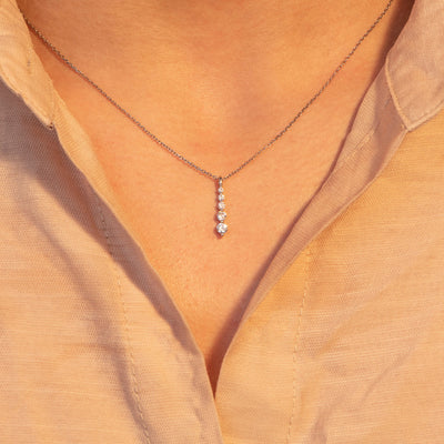 "Dripping water hollows out stone" Water Drop Diamond Necklace