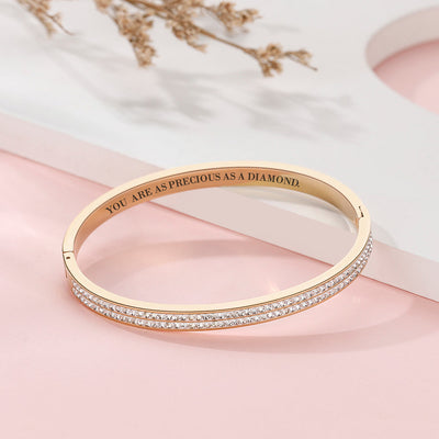 To My Grandddaughter "YOU  ARE AS PRECIOUS AS A DIAMOND." Full Diamond Bracelet
