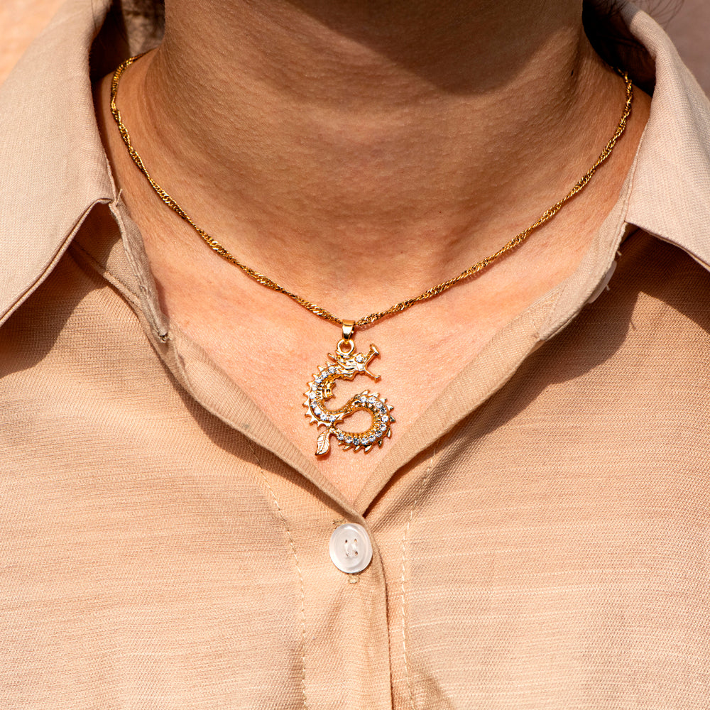 To My Granddaughter "Always be yourself" Dragon Necklace