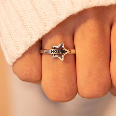 "Don't lose hope" Ajustable Star Ring