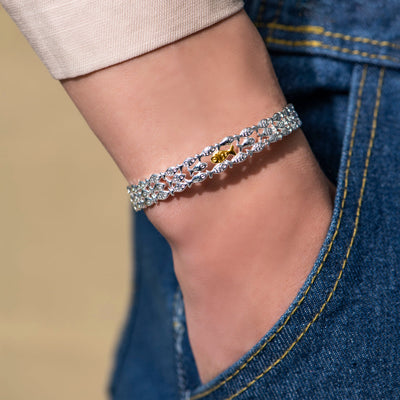 "Swimming against the current" Gold Fish Bracelet