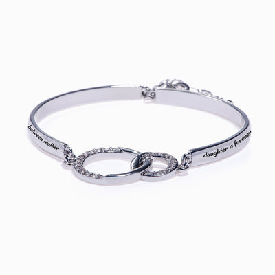 "Mother and Daughter Forever Linked Together" Double Ring Bracelet