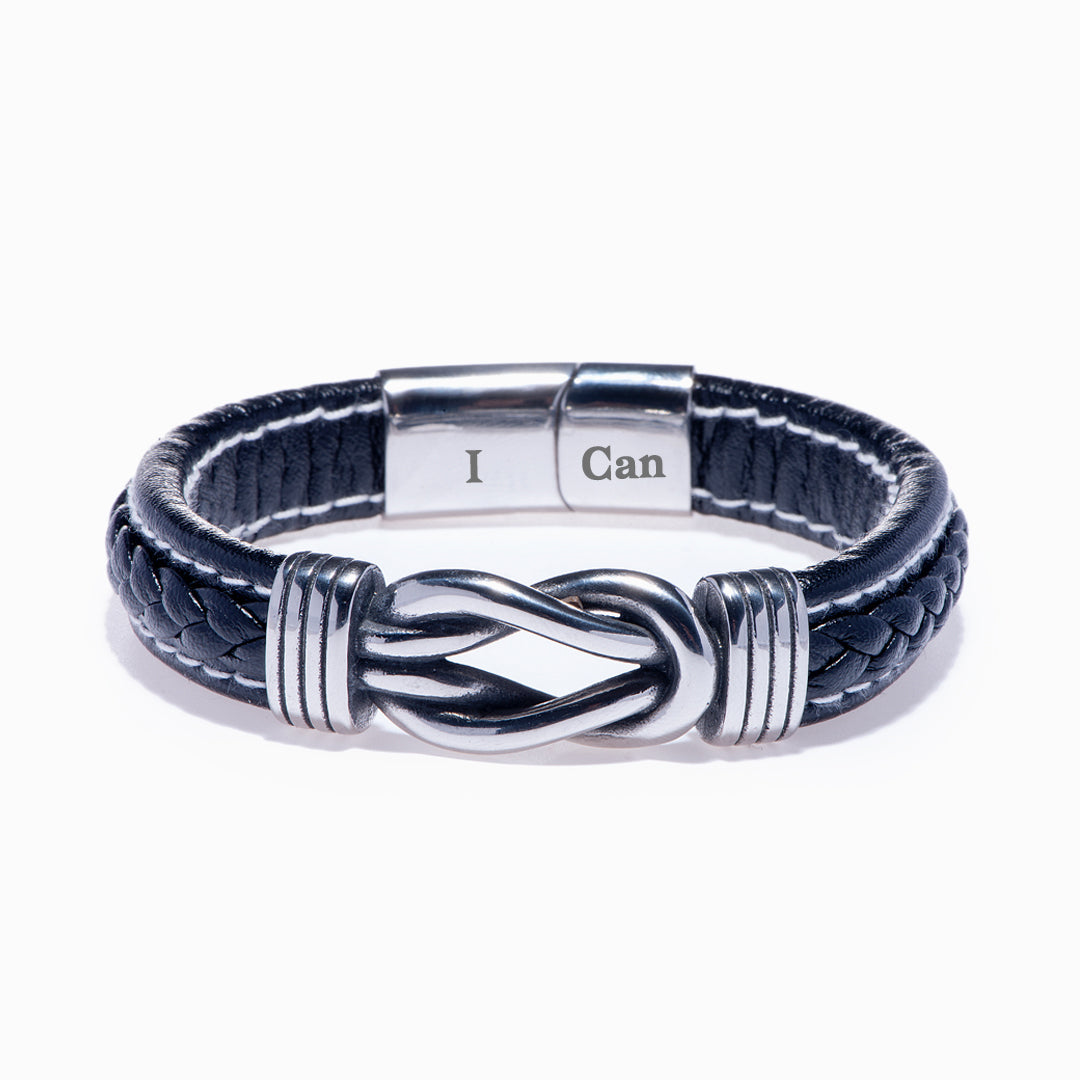 To My Grandson "Grandmother and Grandson forever linked together." Leather Braided Bracelet