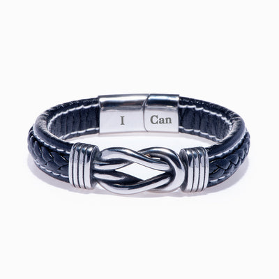 To My Grandson "Grandmother and Grandson forever linked together." Leather Braided Bracelet