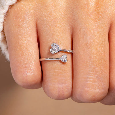 To My Granddaughter "Forever Linked Together" Heart Ring