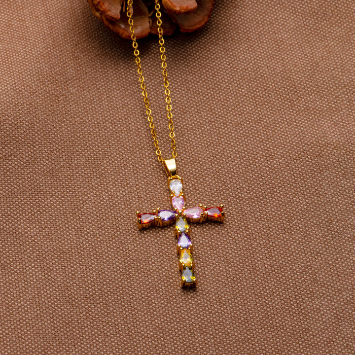 To My Daughter "Never give up" Cross Necklace