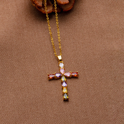 To My Daughter "Never give up" Cross Necklace