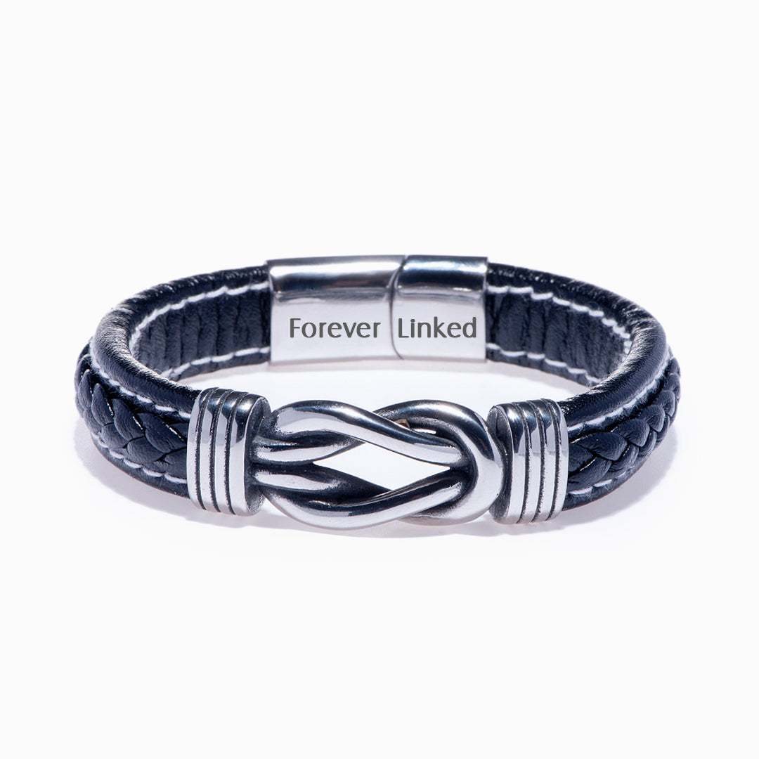 "Auntie and You ...Forever Linked Together" Leather Braided Bracelet