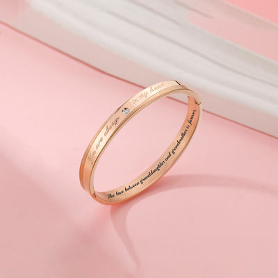 To My Granddaughter "The love between granddaughter and grandmother is forever." Bracelet