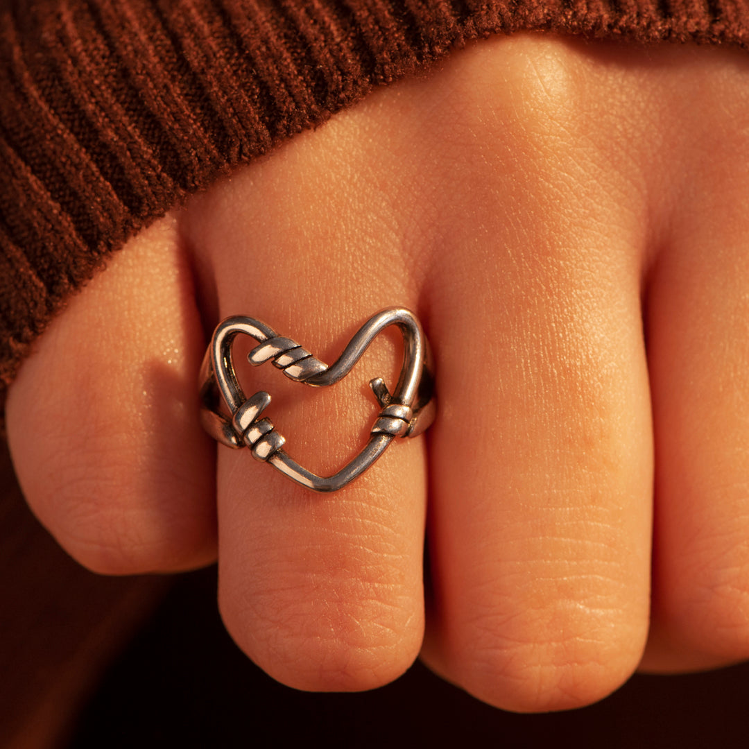 "Hold my heart forever" Holding Heart Ring