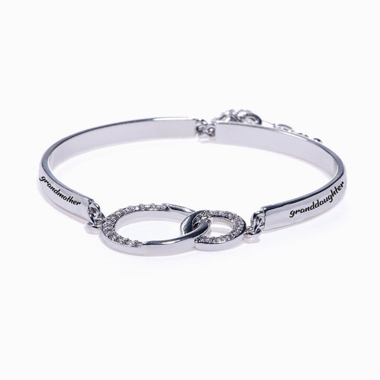 To My Granddaughter "The bond between a grandmother and granddaughter" Double Ring Bracelet
