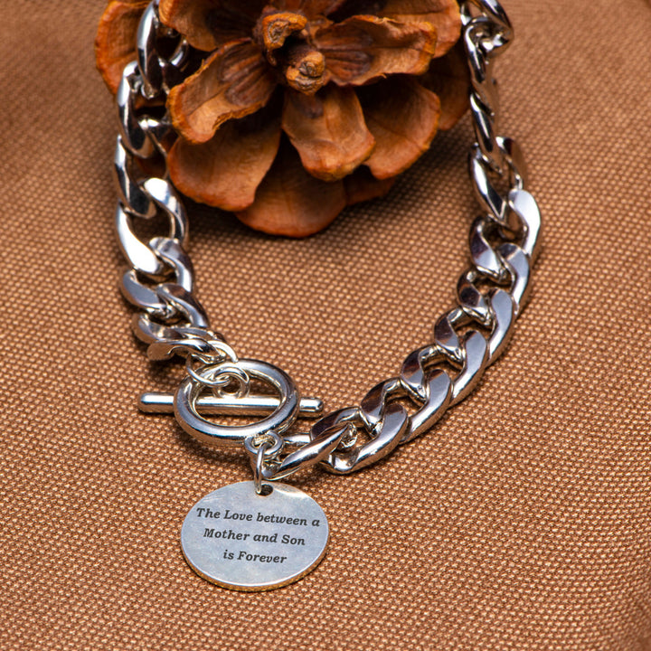 To My Son "The love between a son and mother is forever." Chain Bracelet
