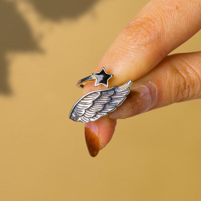 To My Granddaughter "Always be here to support you" Star Wing Ring