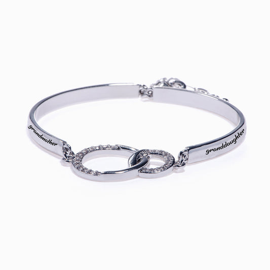 To My Granddaughter "Keep me in your heart, for you are always in mine" Double Ring Bracelet