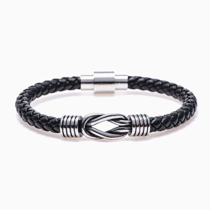 To My Son "A Powerful Bond" Leather Braided Bracelet