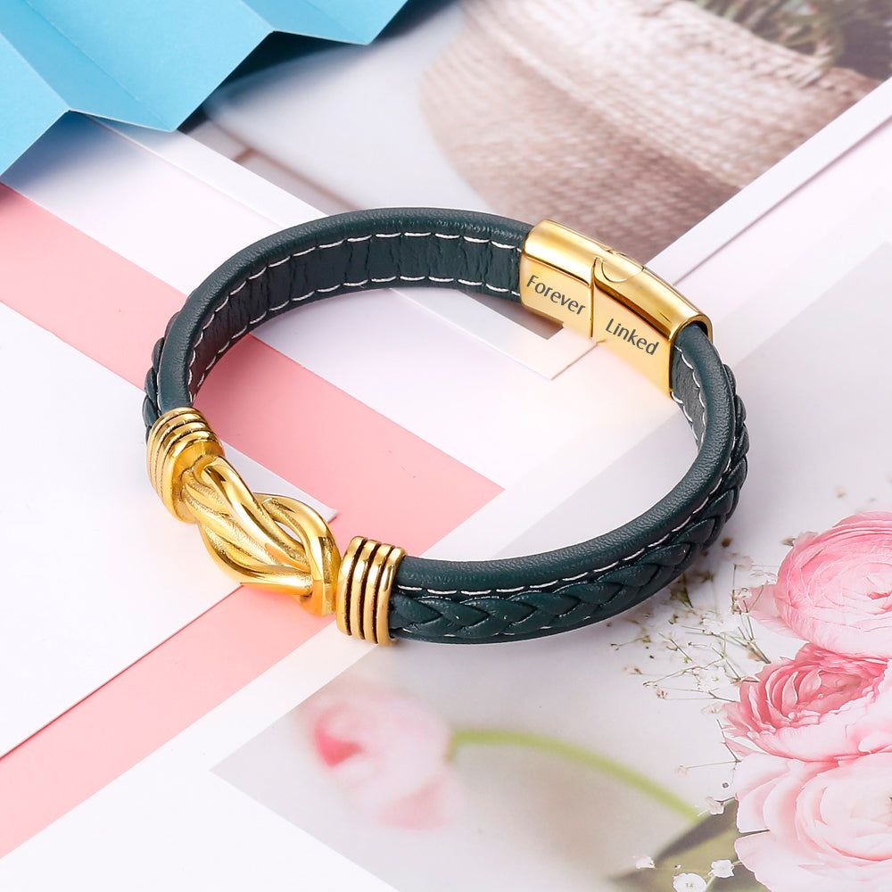 To My Grandson "STAY STRONG, BE CONFIDENT & JUST DO YOUR BEST" Leather Braided Bracelet