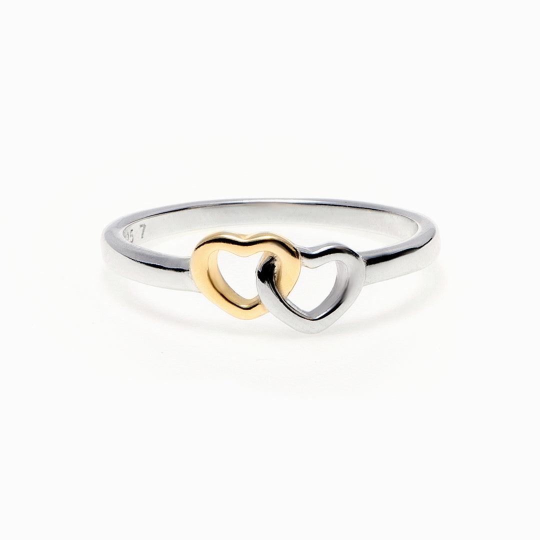 To My Granddaughter "Always in my heart" Double Heart Ring