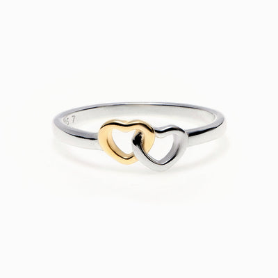 To My Granddaughter "Always in my heart" Double Heart Ring