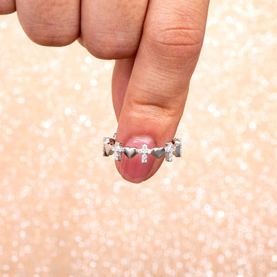 To My Bonus Daughter "You are loved" Cross Heart Ring
