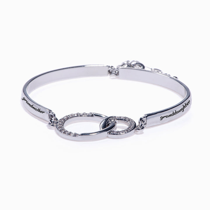 "The love between a grandmother and granddaughter is forever" Double Ring Bracelet
