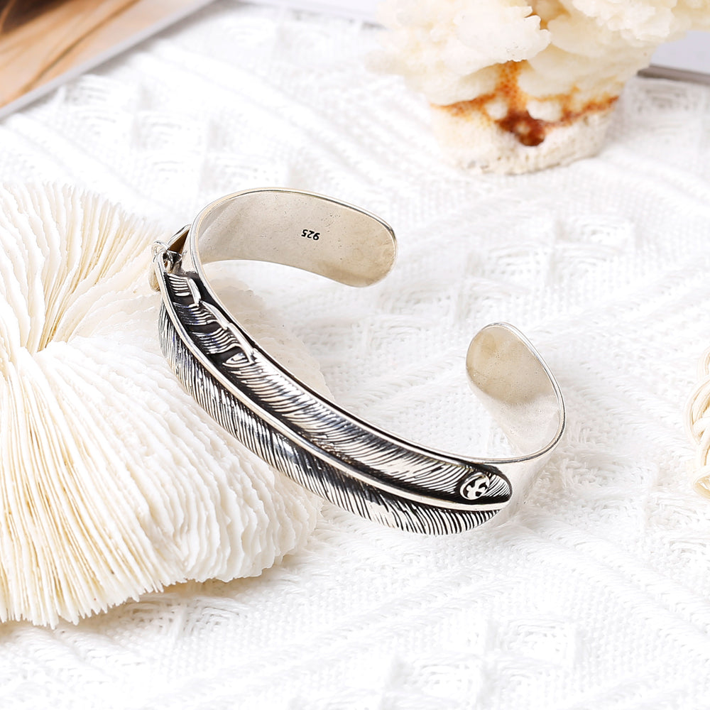 "Be as a Feather" Feather Bangle