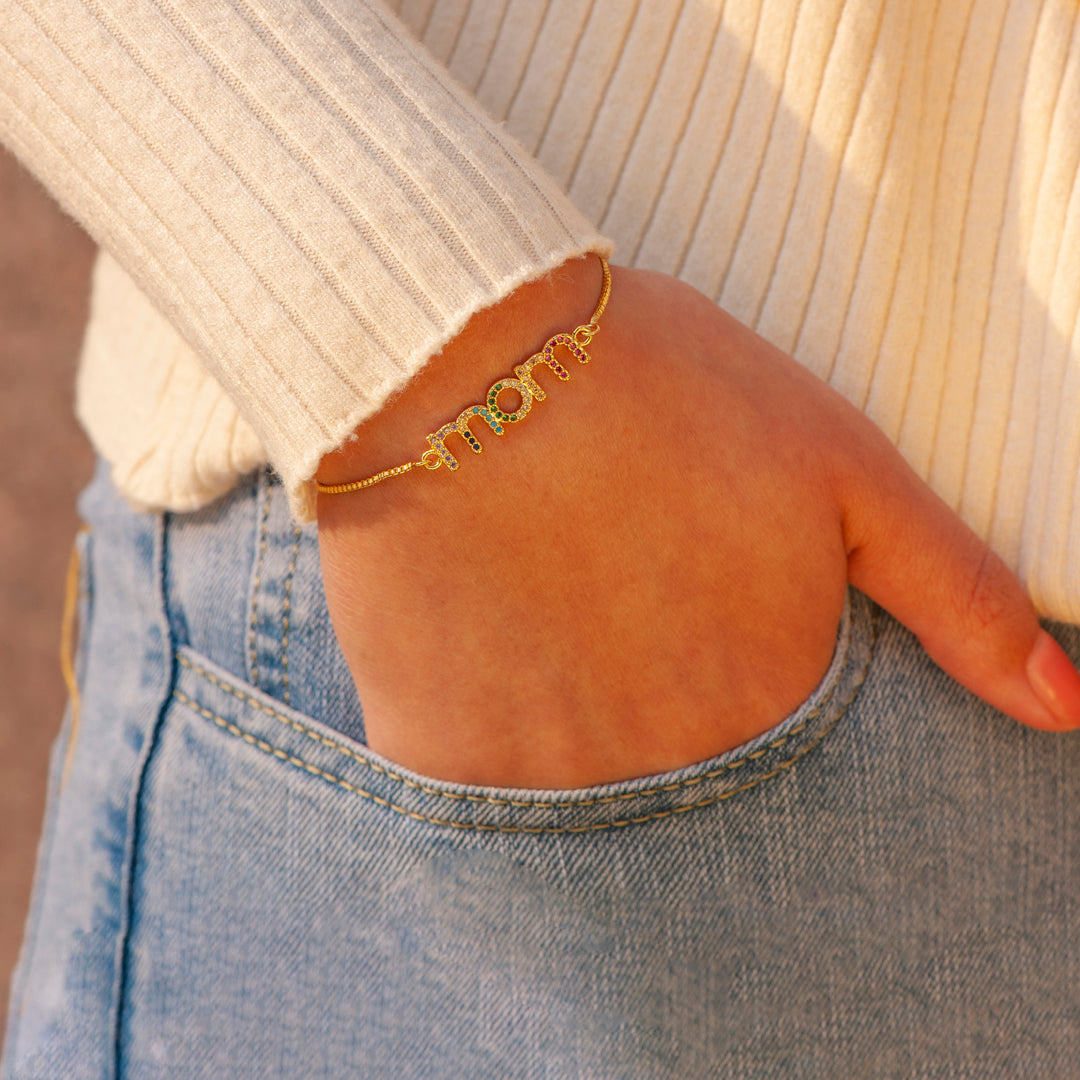 To My Mom "Your love is like a rainbow" Colorful Bracelet