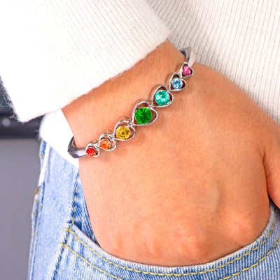 To My Daughter "Never give up" Rainbow Bracelet
