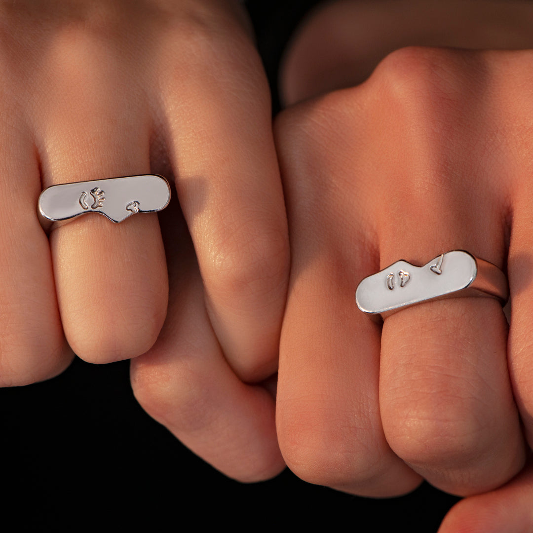 To My Wife "You mean the world to me" Set of Adjustable Rings