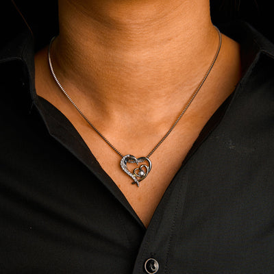 To My Daughter "Thank you for blessing my life with a granddaughter." Heart Necklace