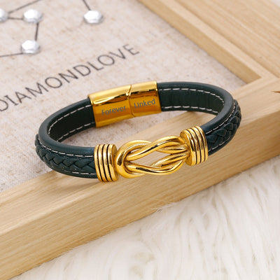 To My Son "A Powerful Bond" Leather Braided Bracelet