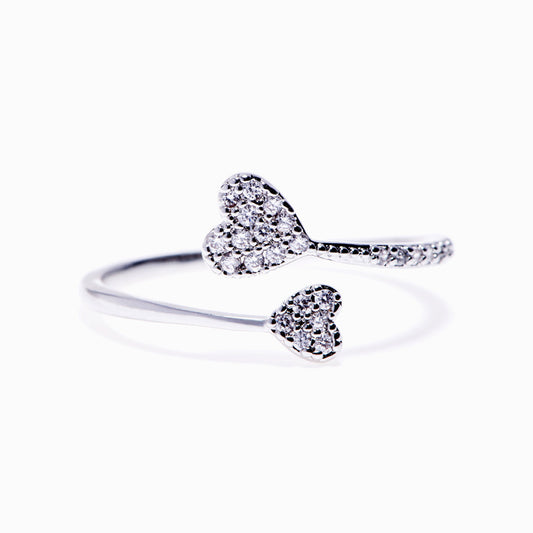 To My Granddaughter "Forever Love" Double Heart Ring