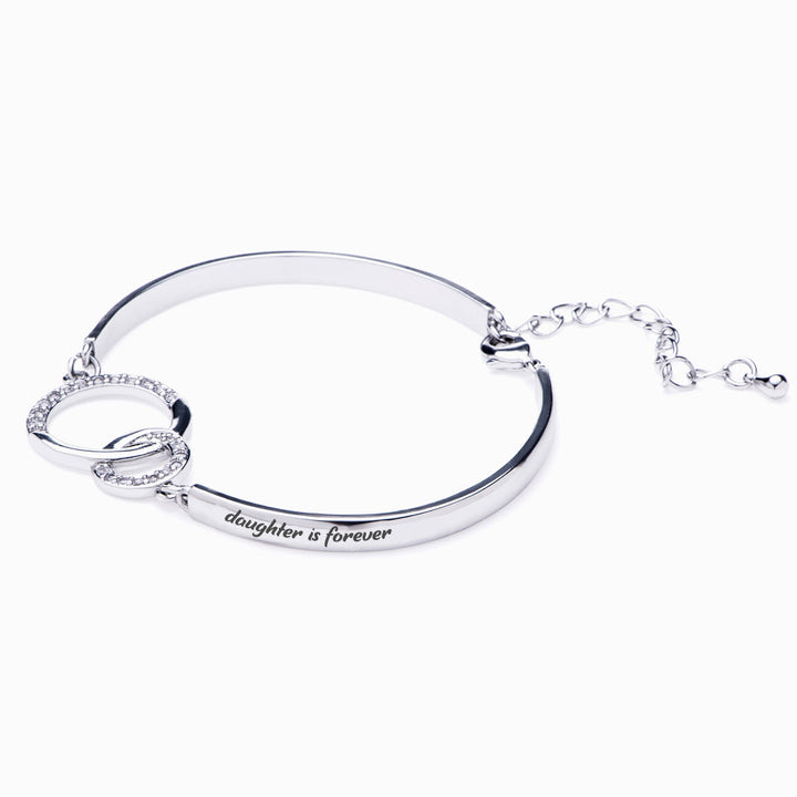 To My Daughter "Forever Linked Together" Double Ring Bracelet