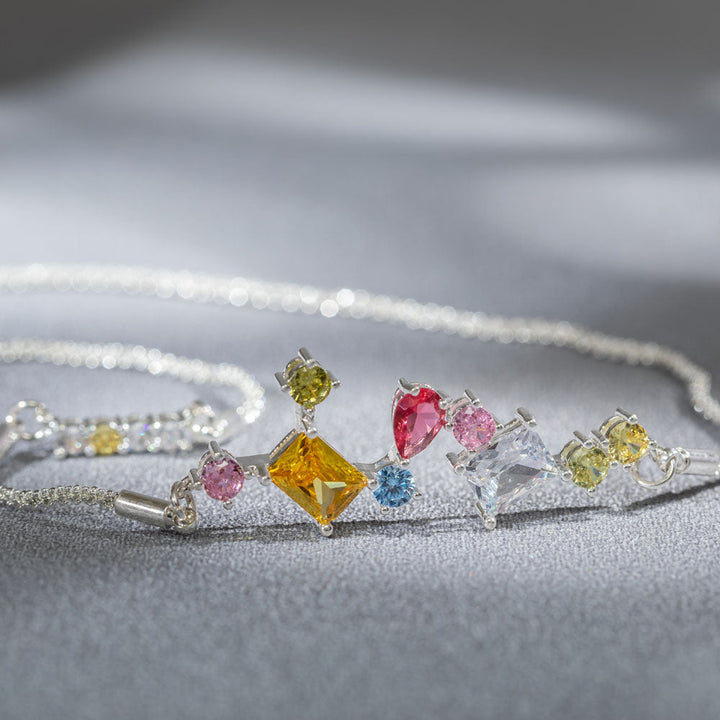  Gem stone necklace with a heartfelt message for daughter, packaged in gift box.