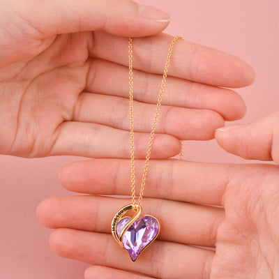 To My Mother "I LOVE YOU MOM" Heart Necklace