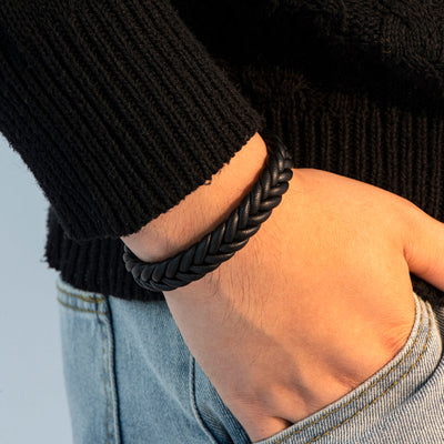 To My Grandson "A link that can never be undone" Leather Braided Bracelet