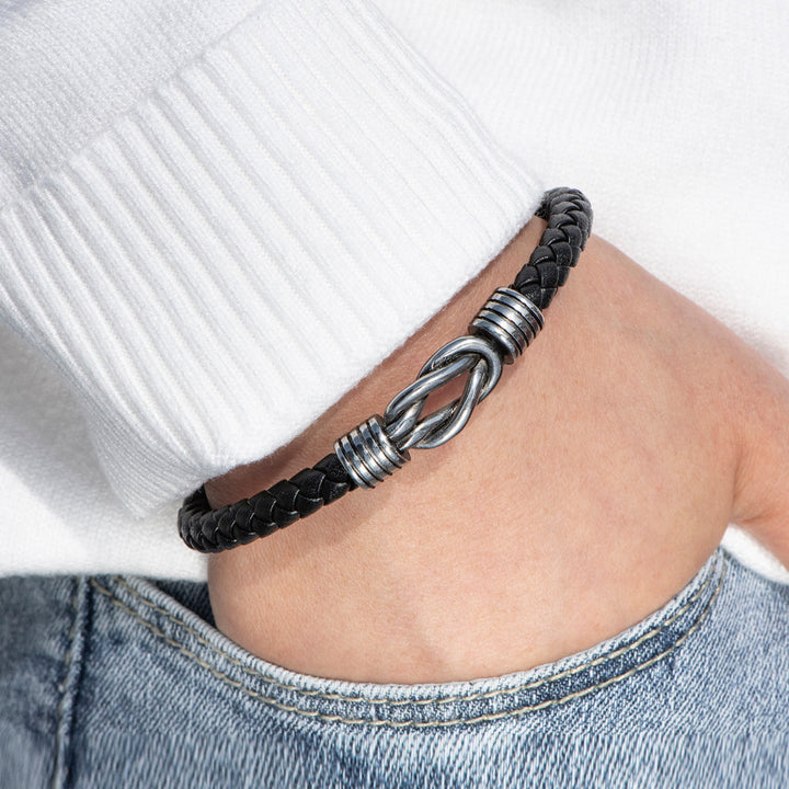 To My Son "A Powerful Bond" Leather Braided Bracelet
