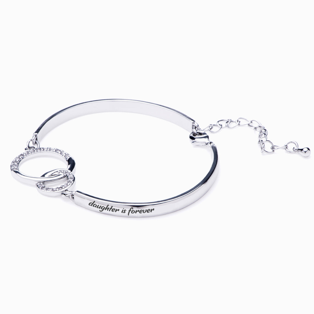 "Mother and Daughter Forever Linked Together" Double Ring Bracelet
