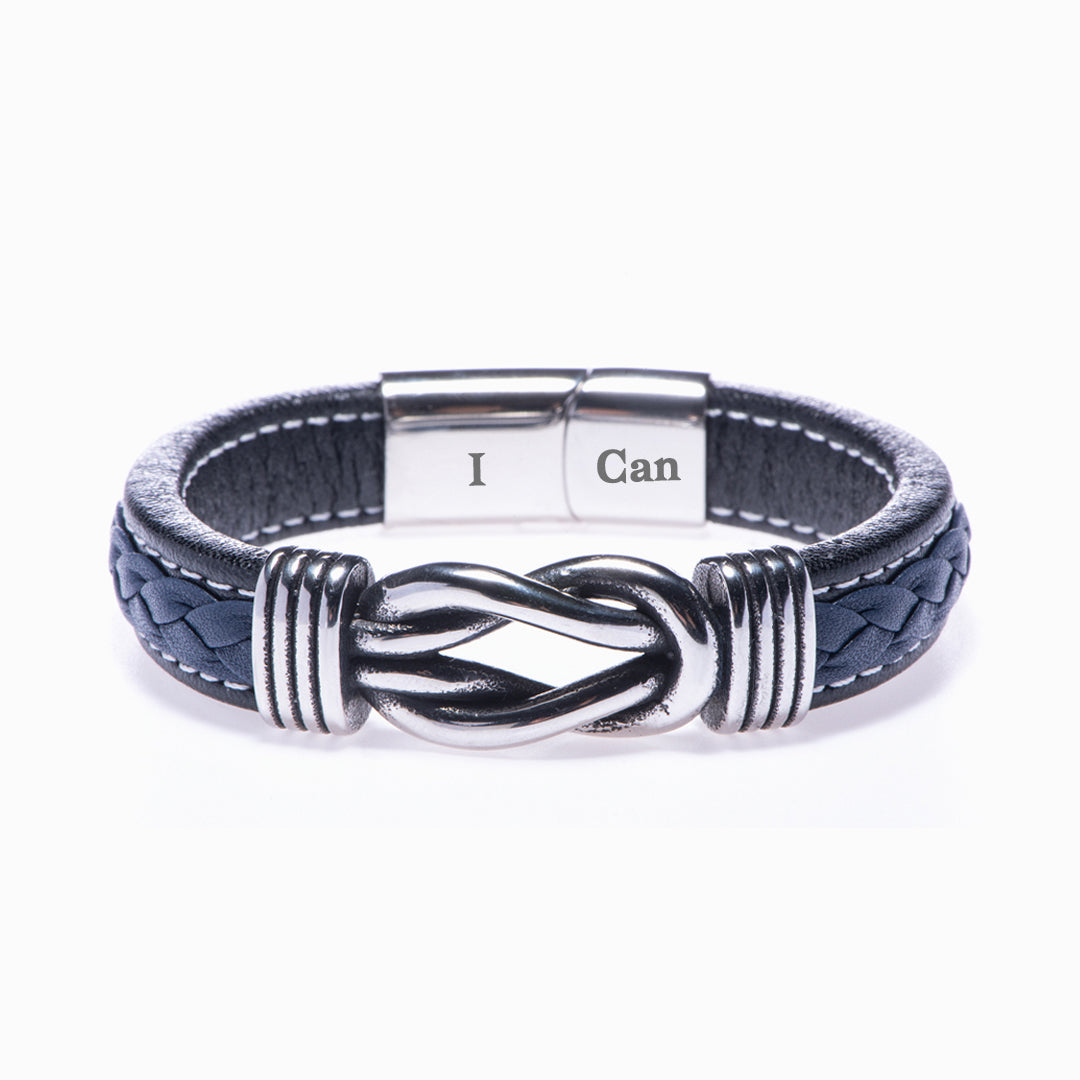 To My Grandson "Grandmother and Grandson forever linked together." Leather Braided Bracelet