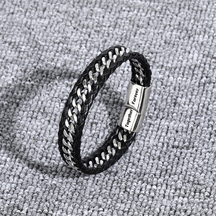 To My Son "Thank you for being my comfort, my shield, and my son." Men's Bracelet