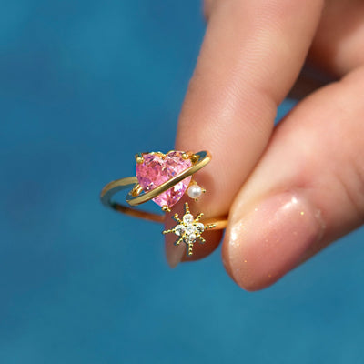 "Having you in my heart equals having the whole world" Adjustable Ring