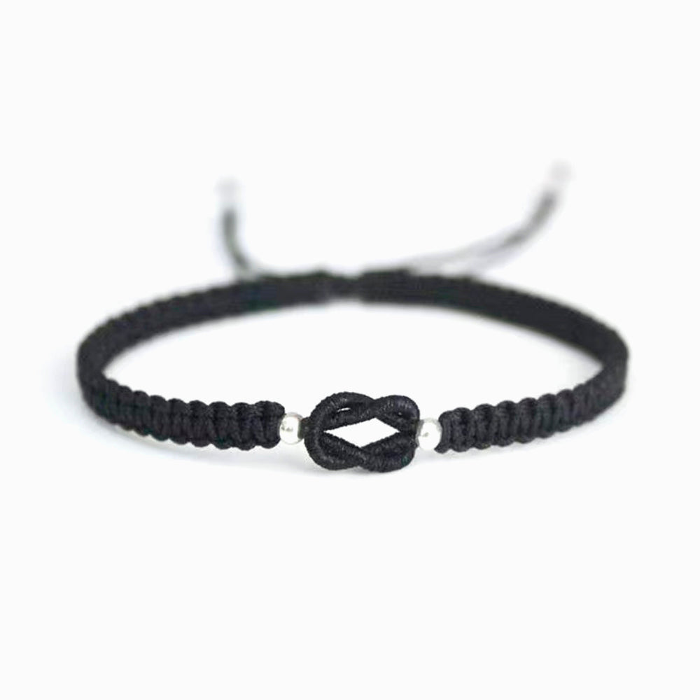 Rope bracelet for grandson with braided design on white background