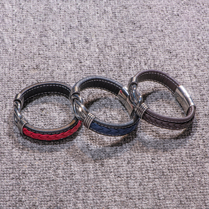 To My Bonus Son "The bond between us is an eternal one" Leather Braided Bracelet