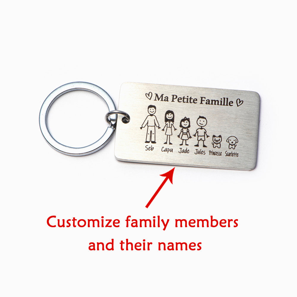 "We are family" Family Key Ring