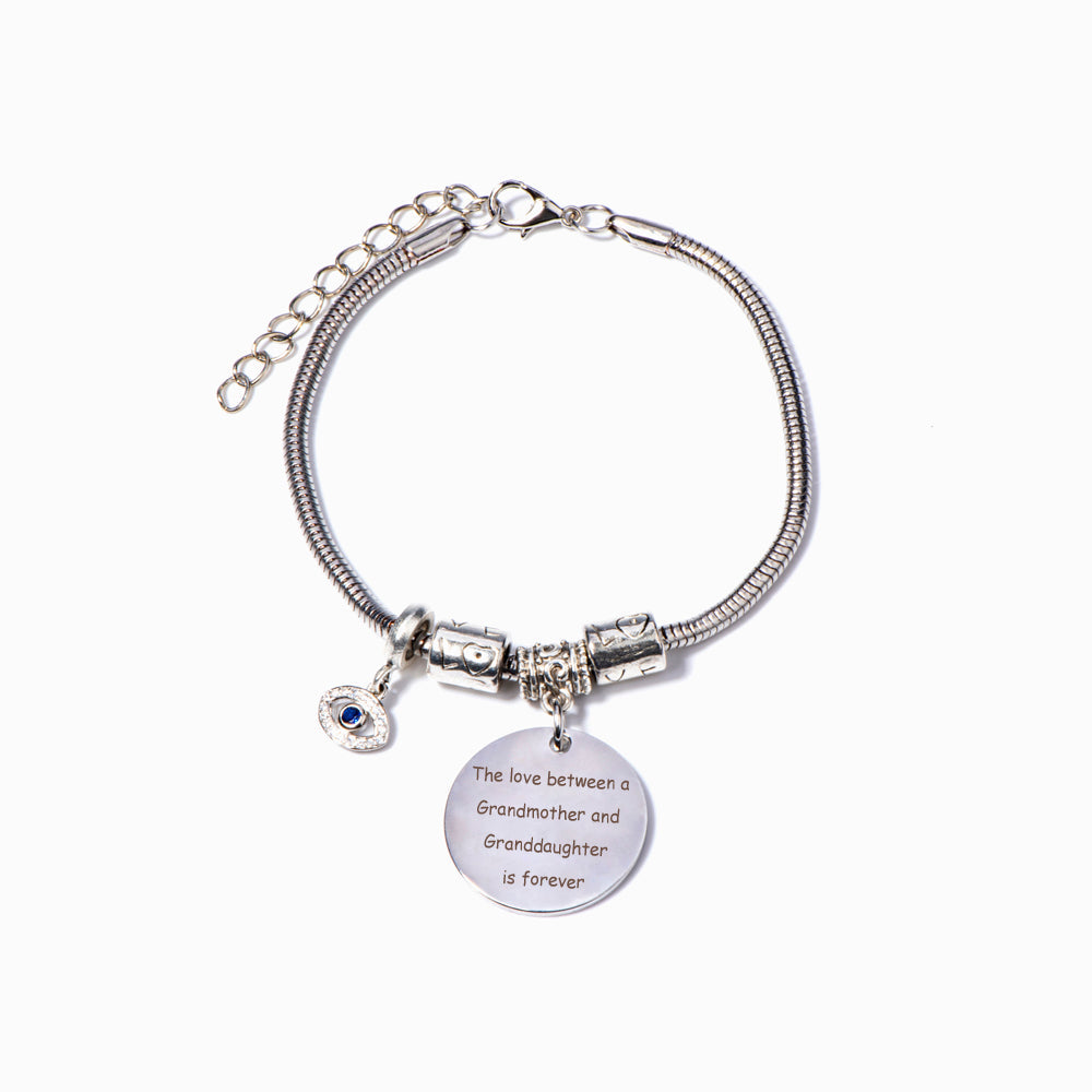 To My Granddaughter "Love & Protect" Evil Eye Bracelet