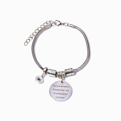 To My Granddaughter "Love & Protect" Evil Eye Bracelet